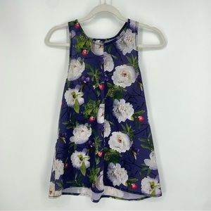 Oiselle Passport Racerback Tank Top Lightweight Purple Floral Print Size 8